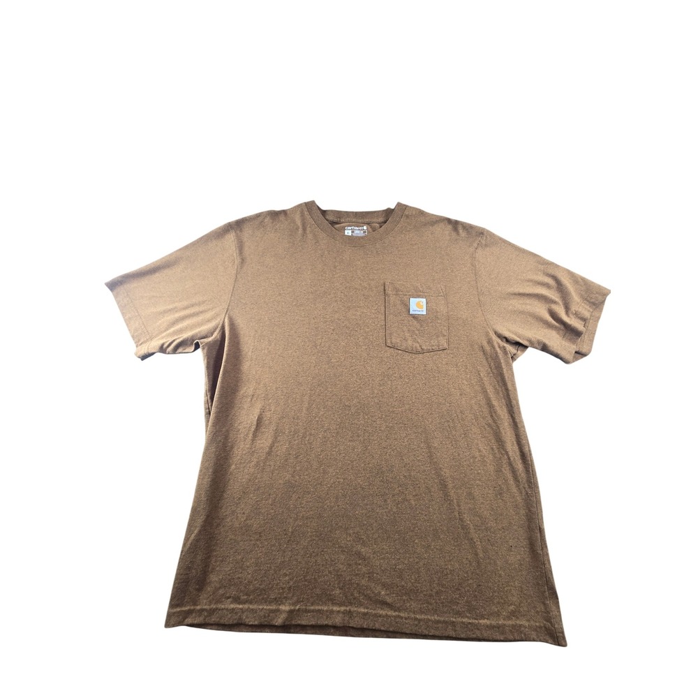 Carhartt Mens‎ Loose Fit Pocket T-Shirt Brown Short Sleeve XL Heathered Work Tee